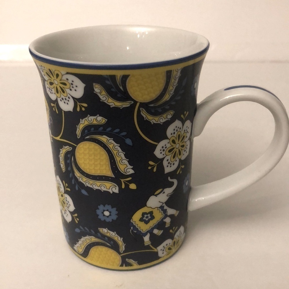 Vera Bradley Ellie Blue Coffee Tea Cup Mug